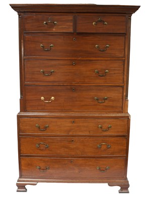 Lot 396 - A George III Mahogany Chest on Chest, with...