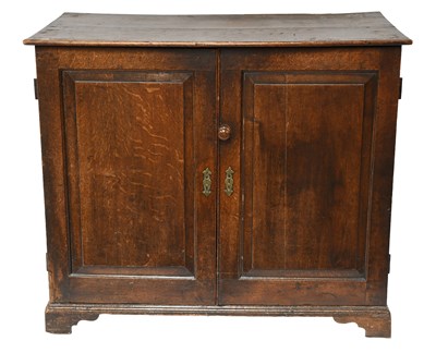 Lot 445 - An 18th Century Oak Two Door Cupboard, on...