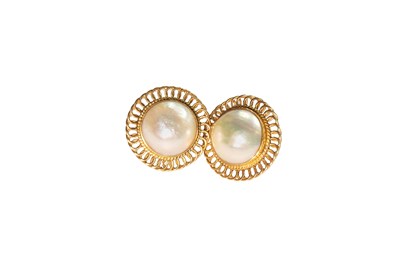 Lot 102 - A Pair of Mabe Pearl Earrings, the mabe pearls...