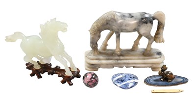 Lot 21 - A Chinese Carved Jade Model of a Horse,...