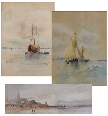 Lot 322 - Paul Marney (1829-1914) Figures on a beach...