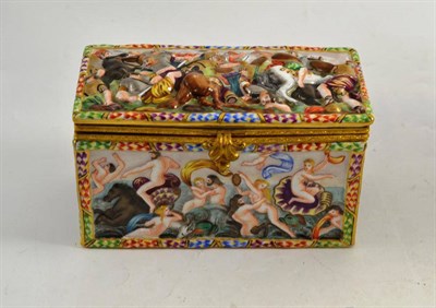 Lot 319 - An Italian porcelain and gilt metal mounted hinged box