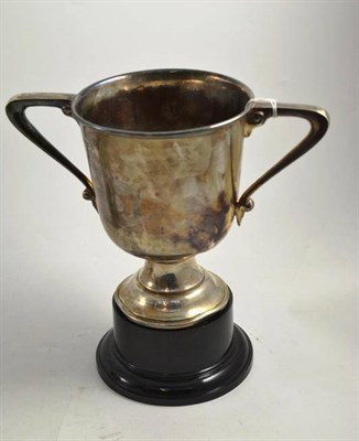 Lot 320 - A silver twin handled trophy cup