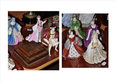 Lot 325 - Coalport Henry Vlll and his six wives (on two trays)