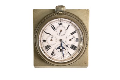 Lot 178 - A Triple Calendar Moonphase Display Desk...