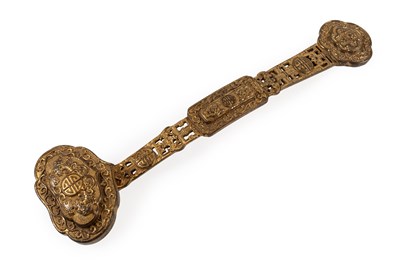 Lot 84 - A Chinese Gilt-Bronze Ruyi Sceptre, late...