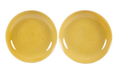 Lot 63 - A Pair of Chinese Yellow-Ground Porcelain...