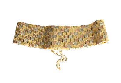 Lot 137 - A 9 Carat Tri-Colour Gold Bracelet, of...