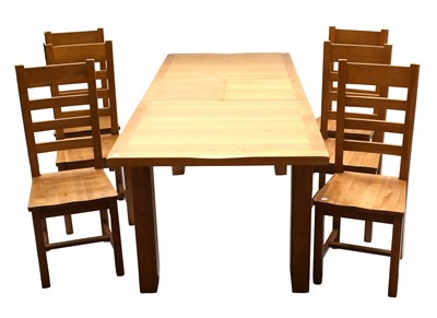 Lot 536 - A Reproduction Oak Extending Dining Table,...