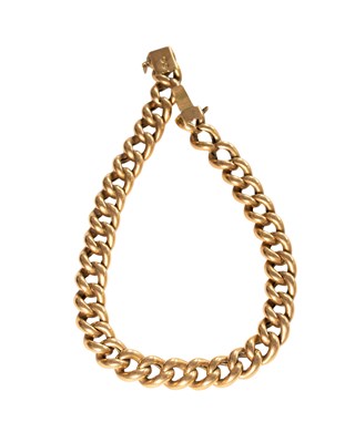 Lot 124 - A Curb Link Bracelet, clasp stamped '15',...