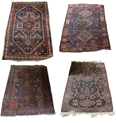 Lot 382 - Khamseh Rug, the indigo field containing...