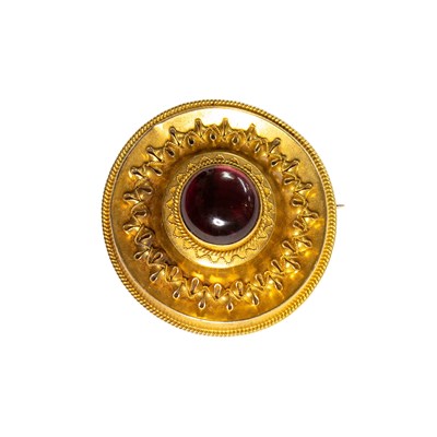 Lot 113 - A Mourning Brooch, of yellow circular form,...
