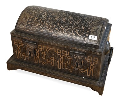 Lot 515 - An Iron Dome Top Casket, with niello type...