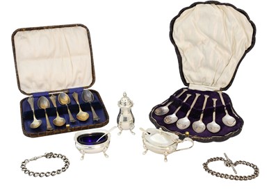 Lot 250 - A Collection of Assorted Silver and Silver...