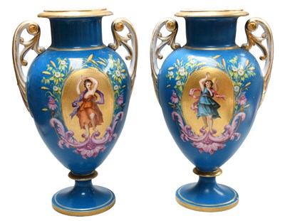 Lot 39 - A Pair of Paris Porcelain Vases, late 19th...