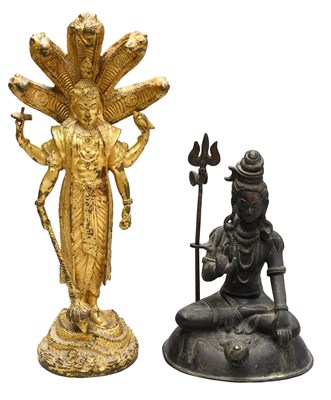 Lot 215 - An Indian Patinated Bronze Figure of Lord...