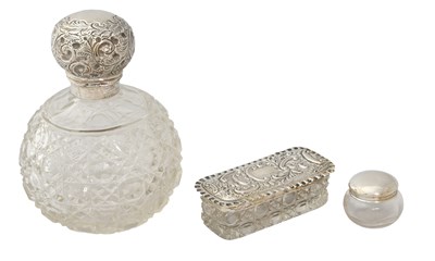 Lot 253 - Three Various Silver-Mounted Glass...