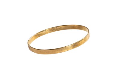 Lot 128 - A Bangle, of plain polished form, stamped '9CT'...