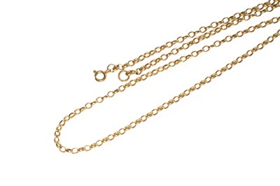Lot 26 - A 9 Carat Gold Cable Link Necklace, length 54cm