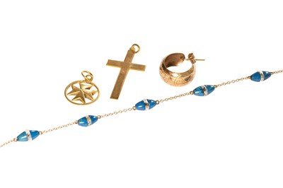 Lot 82 - A 9 Carat Gold Cross Pendant, measures 3.6cm...