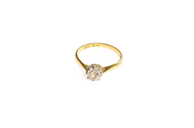 Lot 135 - A Diamond Solitaire Ring, the cushion cut...
