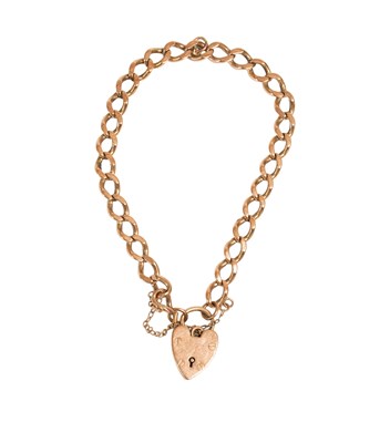 Lot 155 - A Curb Link Bracelet, with a 9 carat gold...