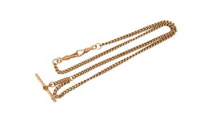 Lot 165 - A 9 Carat Gold Curb Link Necklace, suspending...