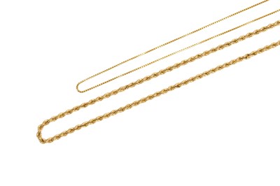 Lot 160 - A 9 Carat Gold Rope Twist Chain, length 59.5cm;...