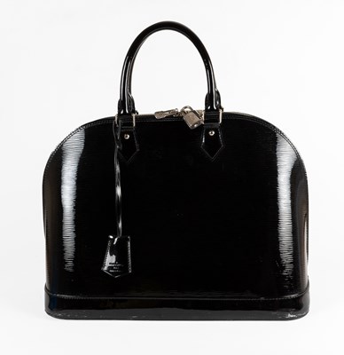 Lot A Louis Vuitton Black Patent Leather Alma GM...