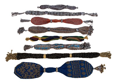 Lot 365 - Seven Assorted 19th Century Miser Purses woven...