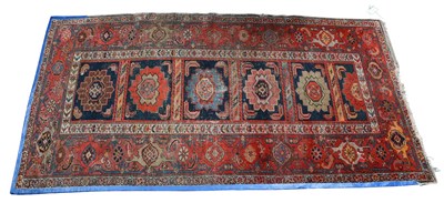 Lot 380 - Hamadan Rug, the indigo compartmentalised...