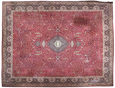 Lot 391 - Machine Made Rug, the blood red field of...