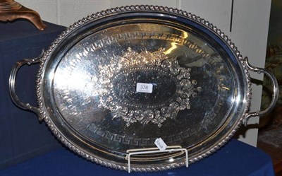 Lot 378 - Plated two handled tray