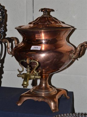 Lot 384 - A 19th century copper samovar