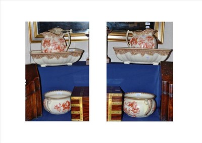 Lot 390 - Seven piece Oriental ivory toilet set manufactured for Maple and Co, London