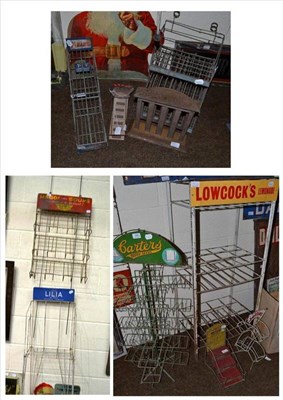 Lot 399 - Ten advertising stands including Carter's Tested Seeds, Lowcock's Lemonade, Maggie Swiss Soups,...