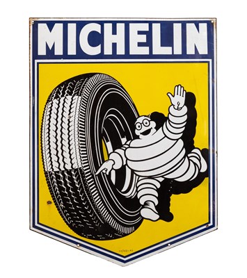 Lot 159 - MICHELIN: A Single-Sided Enamel Advertising...