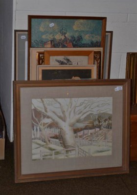 Lot 438 - Print after Paul Nash of a tree and eight various pictures (9)