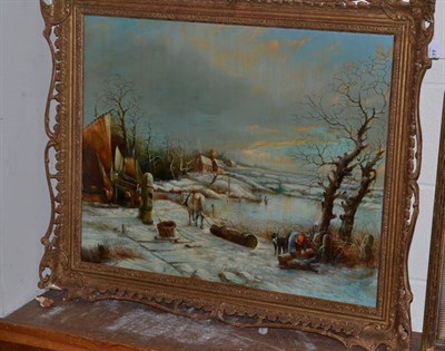 Lot 447 - M Brandrett, winter scene, oil on canvas