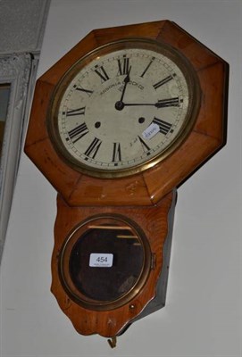 Lot 454 - A drop dial wall clock, dial inscribed Ansonia Clock Company