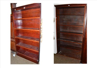 Lot 466 - Two mahogany open bookcases