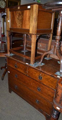 Lot 488 - An oak three height chest and a bedside cupboard