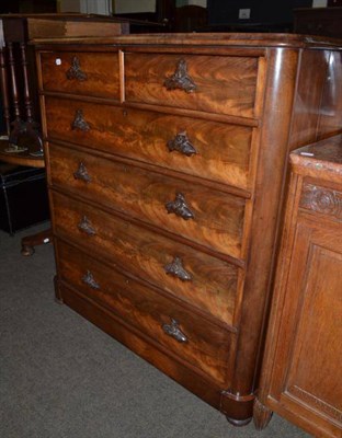 Lot 492 - A Victorian mahogany five height chest of drawers