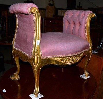 Lot 494 - Gilt framed double ended upholstered stool