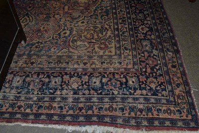 Lot 507 - Large Mashad carpet Khorasan North East Persia, the faded raspberry field of floral vines...