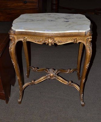 Lot 512 - Gilt occasional table with x-stretcher