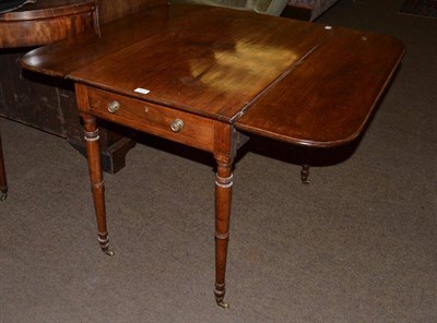 Lot 513 - A 19th century mahogany drop leaf single drawer table