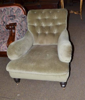 Lot 520 - Victorian Howard style button back chair