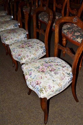 Lot 535 - A set of six late Victorian walnut dining chairs