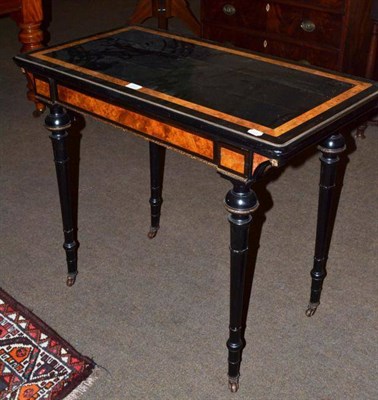 Lot 543 - 19th century ebonised and walnut side table with single drawer